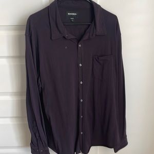 mens BONOBOS deep purple lightweight flannel